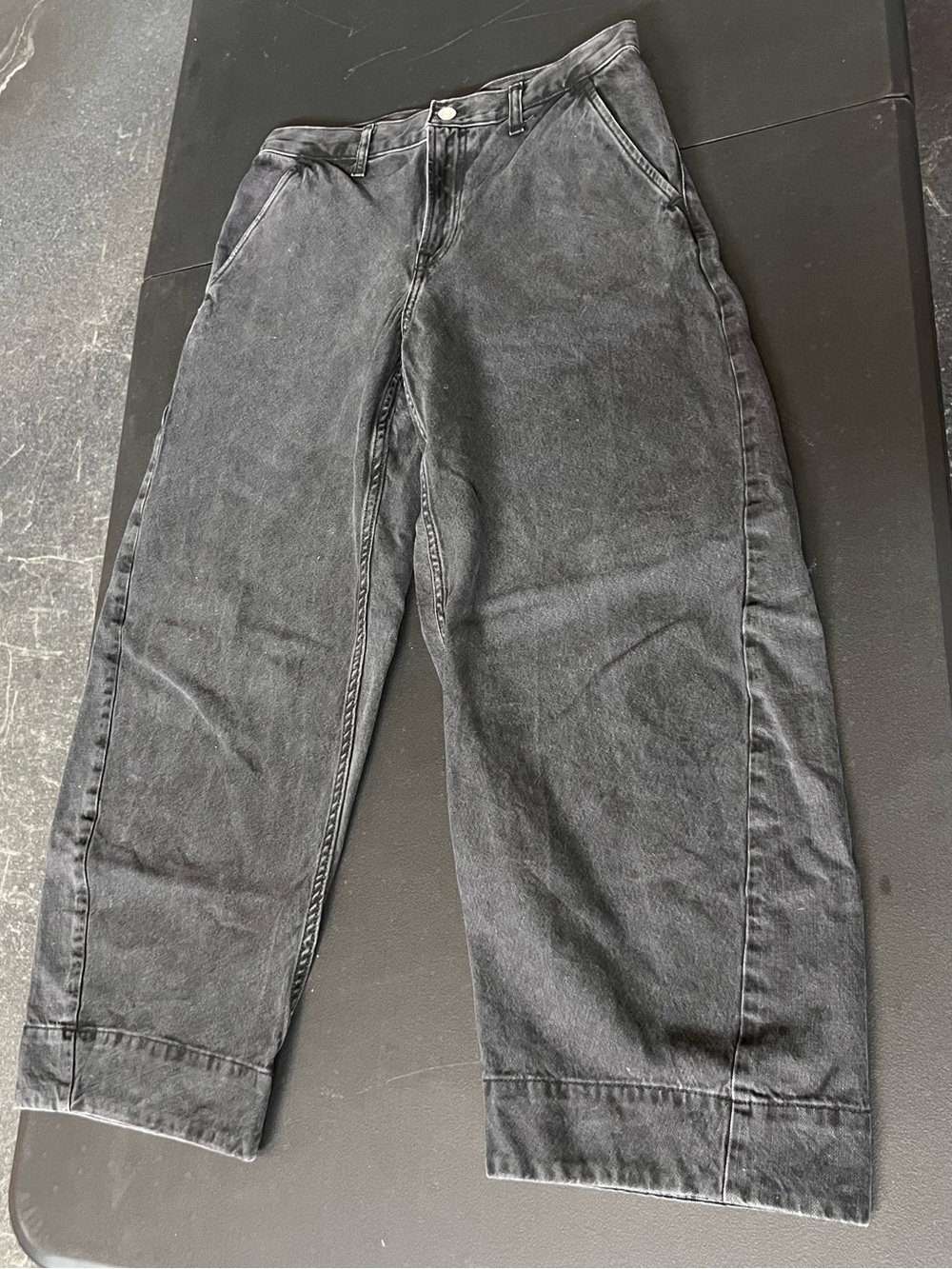 Everlane Washed Black Barrel Jeans